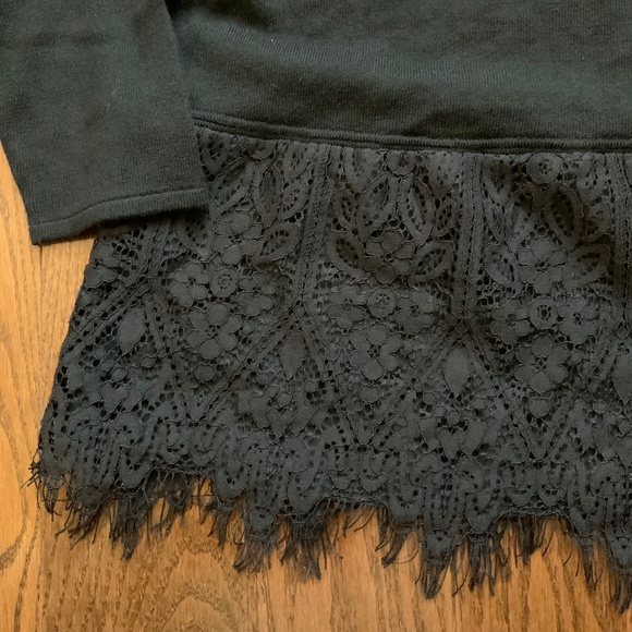 LOFT Black Sweater with Lace Detail and Bow on the back. Size M. - Picture 4 of 9